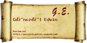 Gönczöl Edvin névjegykártya
